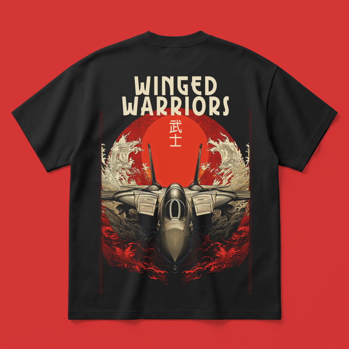 Winged Warriors Oversized Fit Graphic T-Shirt